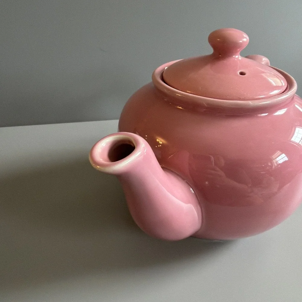 Old Amsterdam Porcelain Works Rose Pink Tea Pot With Lid #1701 4.5Cup